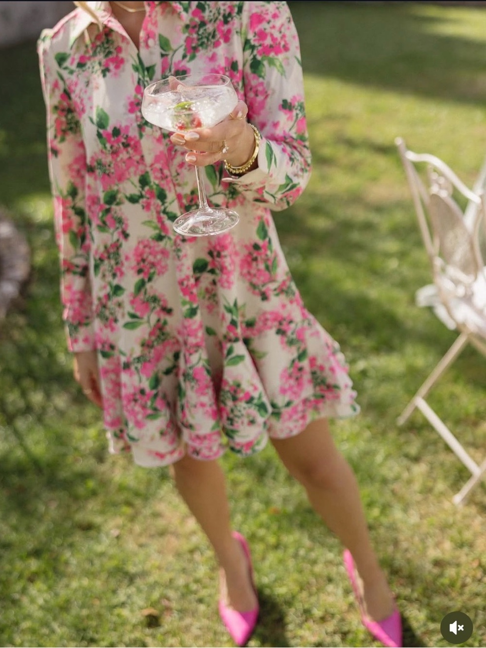 Tuckernuck Pink and Cream Floral Mini Dress NWT XS